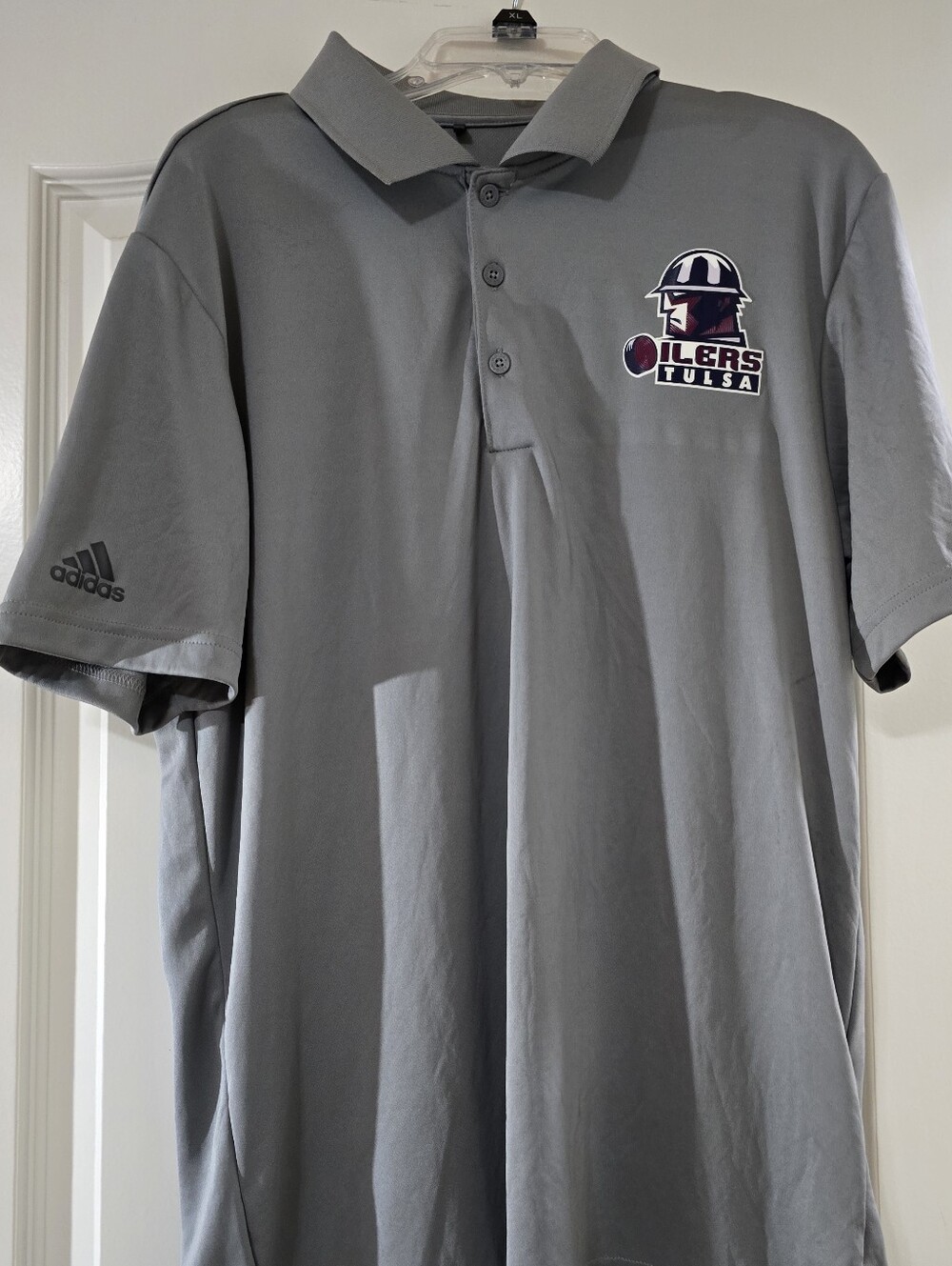 adidas Gray Tulsa Oilers Logo Polo